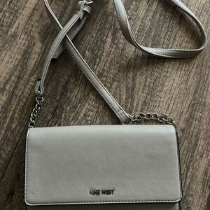 New Nine West Gray Crossbody Bag with Minimalist Design